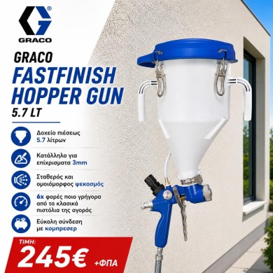 Graco FastFinish Hopper Gun Υπο-πίεσης 5.5 Λίτρων