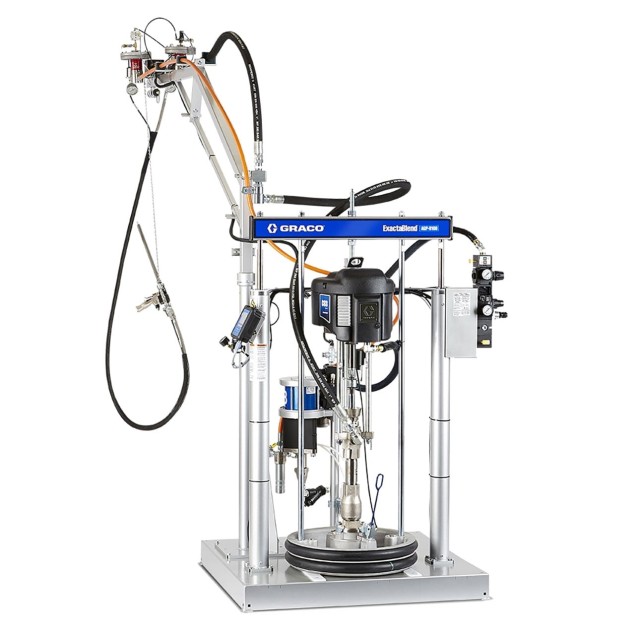 GRACO AGP-U100 Urethane Machine with Boom and Pressure Pot 200/19L ExactaBlend AGP Glass zisimopoulos-sa.gr