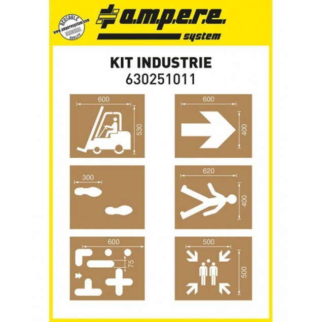 Ampere Industrial Floor Marking Stencil Kit 6 τμχ ΧΕΙΡΟΚΙΝΗΤΑ ΔΙΑΓΡΑΜΜΙΣΤΙΚΑ - SPRAY zisimopoulos-sa.gr
