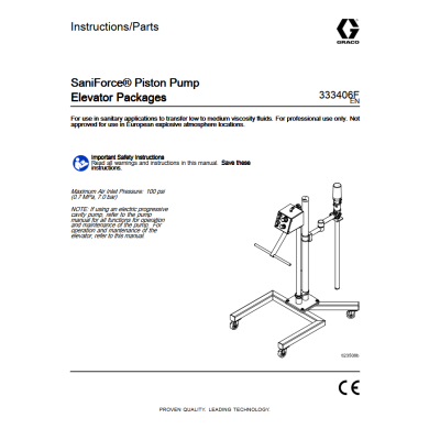 SaniForce 5:1 Ratio Elevator with Stationary Base hover