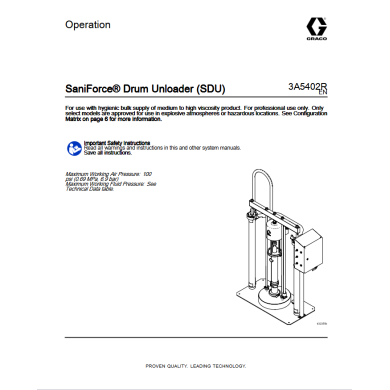SaniForce Ram Unit, Stainless Steel Frame, 6:1 DB, Inflatable Seal, Exposed Controls hover