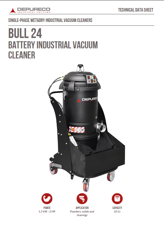 BULL 24 – Battery Industrial Vacuum Cleaner
