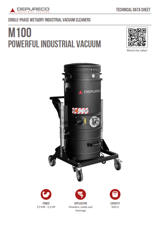 M 100 Powerful Industrial Vacuum 